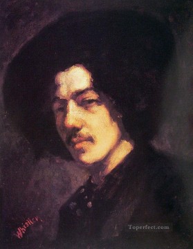 帽子をかぶったウィスラーの肖像 ジェームズ・アボット・マクニール・ウィスラー Oil Paintings